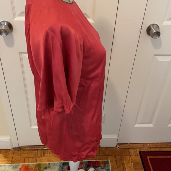 Reiss Burnt Orange Flutter Sleeve Top - Picture 2 of 7